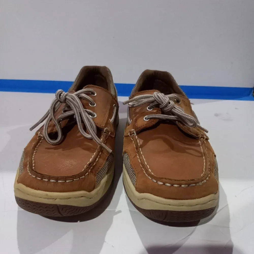 Magellan Outdoors Laguna Madre Tan Leather Boat Shoes Comfort